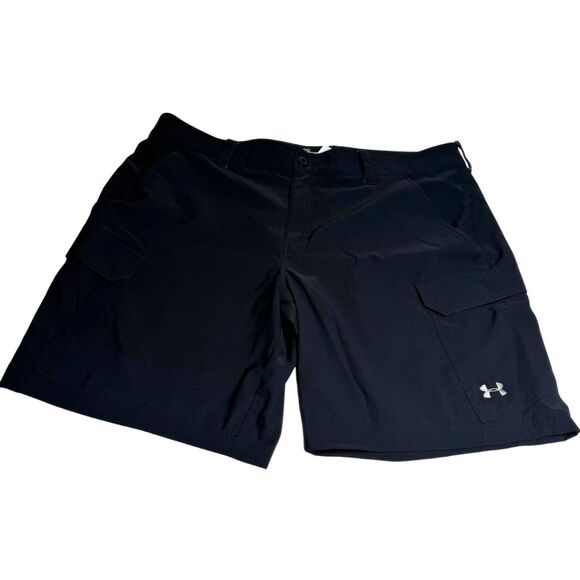 Under Armour Men's Loose Fit Heat Gear Fish Hunter Cargo Shorts Black Size 42 - Picture 1 of 7